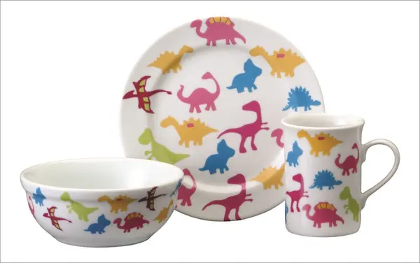Prato Sobremesa Porcelana Schmidt - Dec. Dino Infantil