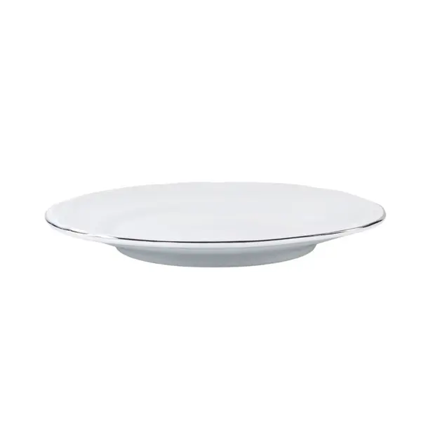Prato Sobremesa Porcelana Schmidt - Dec. Filetado Prata Pomerode 0012