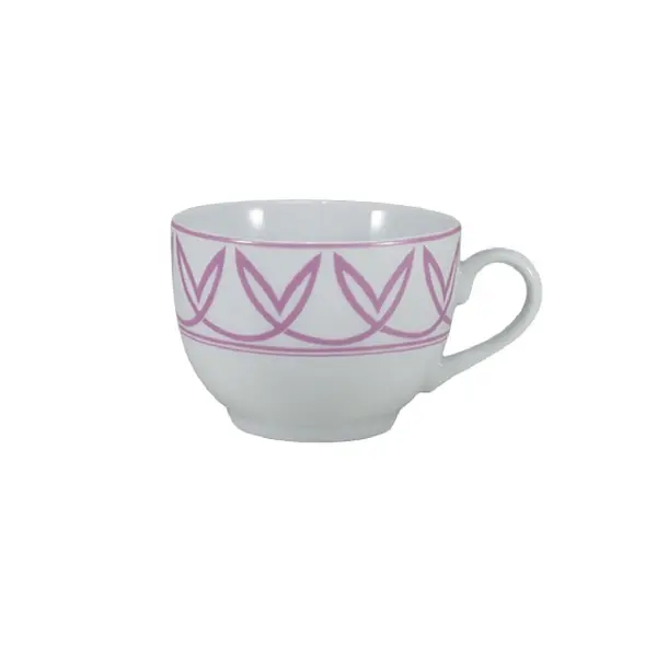 Xícara Chá com Pires Porcelana Schmidt - Dec. Helena Rosa