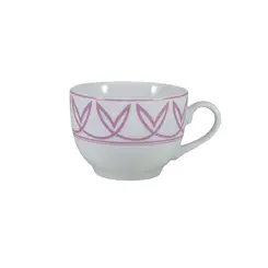 Xícara Chá com Pires Porcelana Schmidt - Dec. Helena Rosa