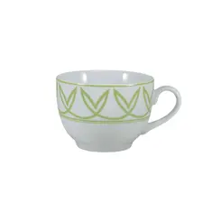 Xícara Chá com Pires 200 ml Porcelana Schmidt - Dec. Helena Verde