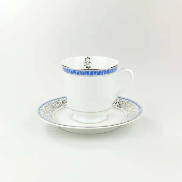 Xícara Chá com Pires 200 ml Porcelana Schmidt - Dec. Julia