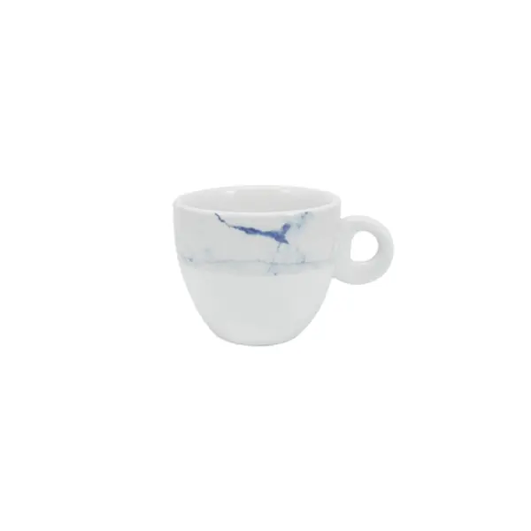 Xícara Chá com Pires 160ml Porcelana Schmidt - Dec. Mármore Azul