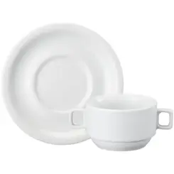 Xicara Consume com Pires Porcelana Schmidt - Mod. Protel 073