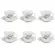 Conjunto com 6 Xícaras Chá com Pires Porcelana Schmidt - Dec. Eterna E351