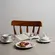 Conjunto com 6 Xícaras Chá com Pires Porcelana Schmidt - Dec. Eterna E351