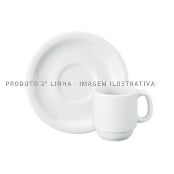 Xícara Café com Pires Porcelana Schmidt - Mod. Cilíndrica 007 2ª Linha