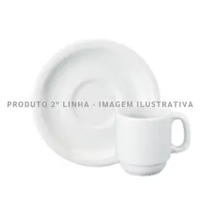 Xícara Café com Pires Porcelana Schmidt - Mod. Cilíndrica 007 2ª Linha