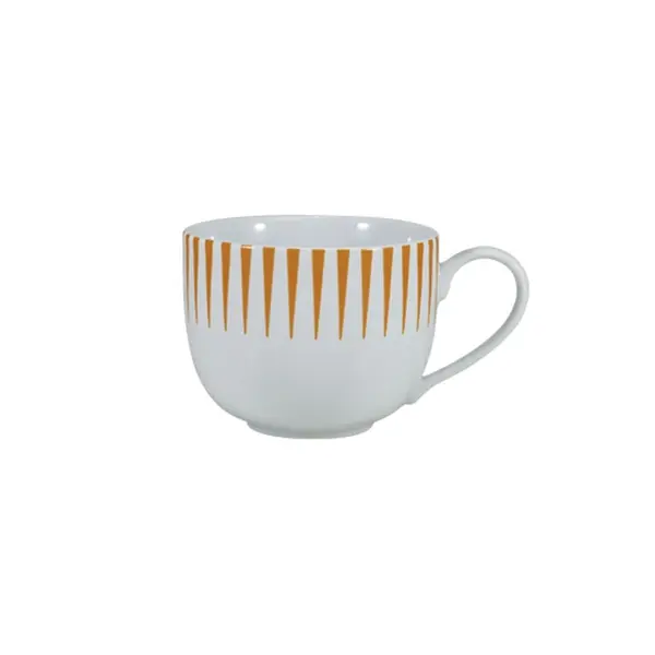 Xícara Chá com Pires 200 ml Porcelana Schmidt - Dec. Sol Laranja