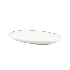 Travessa Rasa Oval 28cm Porcelana Schmidt - Dec. Filetado Ouro Itamaraty 0010