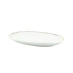 Travessa Rasa Oval 28cm Porcelana Schmidt - Dec. Filetado Ouro Itamaraty 0010