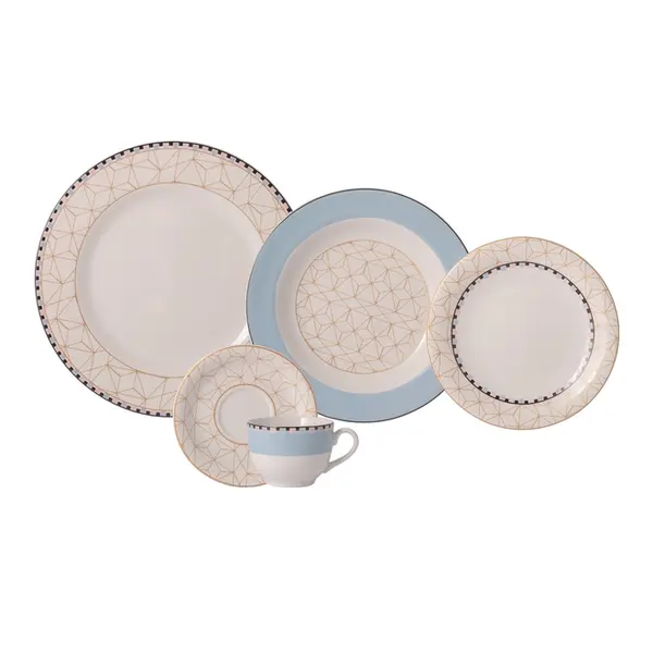 Aparelho Jantar e Chá 20 Peças Porcelana Schmidt - Dec. Pantanal 2391