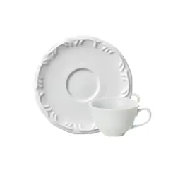 Xicara Café sem Pé com Pires Porcelana Schmidt - Mod. Pomerode 114