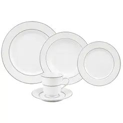 Aparelho Jantar e Chá 20 Peças Porcelana Schmidt - Dec. Martha 2309