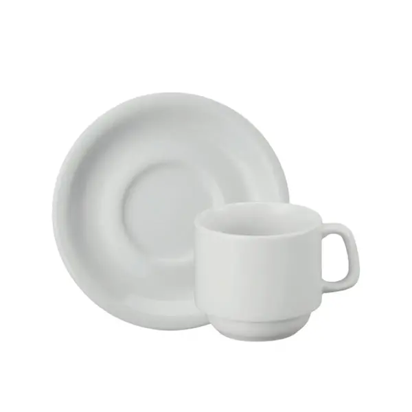 Xícara Chá com Pires Porcelana Schmidt - Mod. Cilindrica 007
