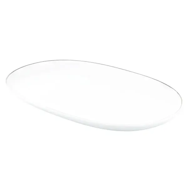 Travessa Rasa Oval 36 cm Porcelana Schmidt - Dec. Filetado Prata Itamaraty 0012