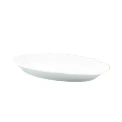 Travessa Rasa Oval 36 cm Porcelana Schmidt - Dec. Filetado Ouro Pomerode 0010