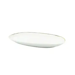 Travessa Rasa Oval 36cm Porcelana Schmidt - Dec. Filetado Ouro Itamaraty 0010