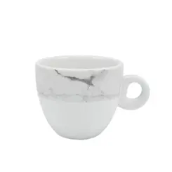 Xícara Chá com Pires Porcelana Schmidt - Dec. Mármore Cinza 2343