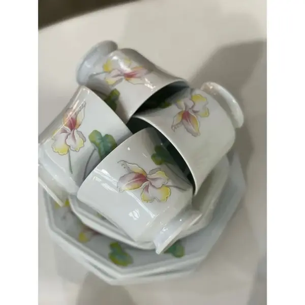 Xícara Chá com Pires Porcelana Schmidt - Dec. Encanto E373