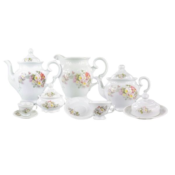 Aparelho de Jantar Porcelana Schmidt 41 peças - Dec. Eterna E351