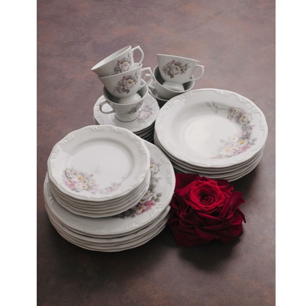 Aparelho de chá, café e jantar de porcelana BRE - Galeria Alphaville