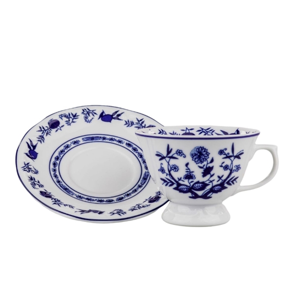 Aparelho de Chá e Café Porcelana Schmidt 53 peças - Dec. Cebolinha 2617 -  SCHMIDT