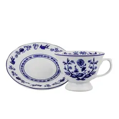 Xícara Chá com Pires Porcelana Schmidt - Dec. Cebolinha 2617