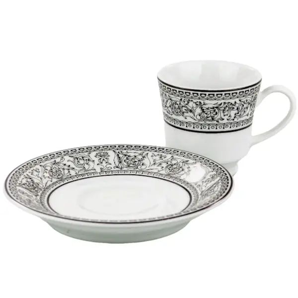 Xícara Chá com Pires Porcelana Schmidt - Dec. Kate 2317