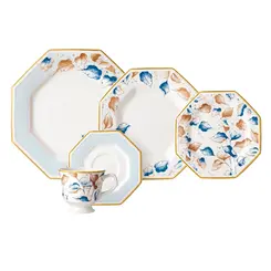 Aparelho Jantar e Chá 20 Peças Porcelana Schmidt - Dec. Jerico 2393