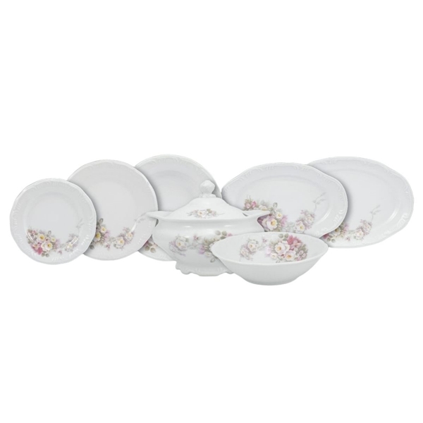 Aparelho de Jantar Porcelana Schmidt 41 peças - Dec. Eterna E351