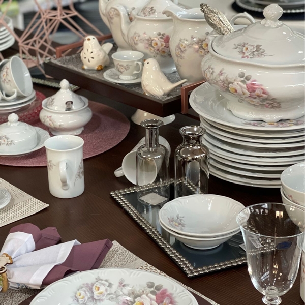 Aparelho de Jantar Porcelana Schmidt 41 peças - Dec. Eterna E351