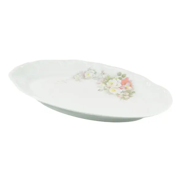 Travessa Rasa Oval 36cm Porcelana Schmidt - Dec. Eterna E351