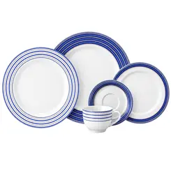 Aparelho Jantar e Chá 20 Peças Porcelana Schmidt - Dec. Paula 2265