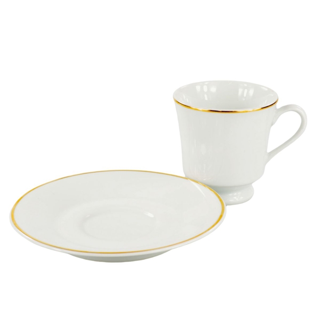 Jogo Jantar Chá e Café em Porcelana Filetado Ouro Itamaraty 42