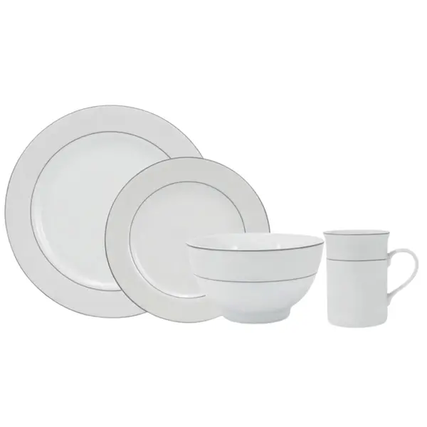 Aparelho com Bowl e Caneca 16 Peças Porcelana Schmidt - Dec. Martha 2309