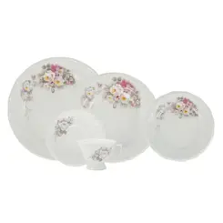 Aparelho Jantar e Chá 20 Peças Porcelana Schmidt - Dec. Eterna E351