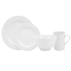 Aparelho com Bowl e Caneca 16 Peças Porcelana Schmidt - Dec. Noiva 2248
