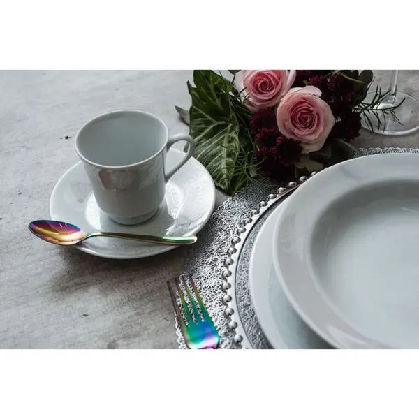 Xícara Chá com Pires Porcelana Schmidt - Dec. Arabesco 2363