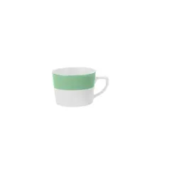 Xícara Chá com Pires 200 ml Porcelana Schmidt - Dec. Matte Verde Primavera