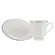 Xícara Chá com Pires Porcelana Schmidt - Dec. Filetado Prata Itamaraty 0012