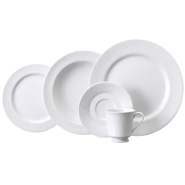 Aparelho Jantar e Chá 20 Peças Porcelana Schmidt - Dec. Noiva 2248