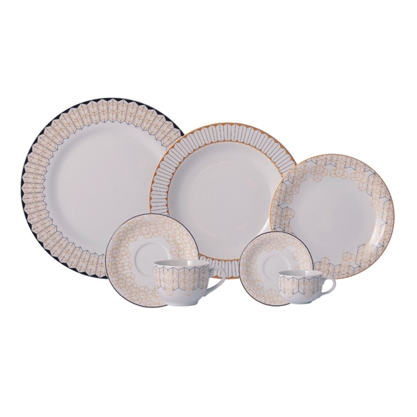 Aparelho Jantar Ch e Caf Porcelana Schmidt 42 Pe as Dec