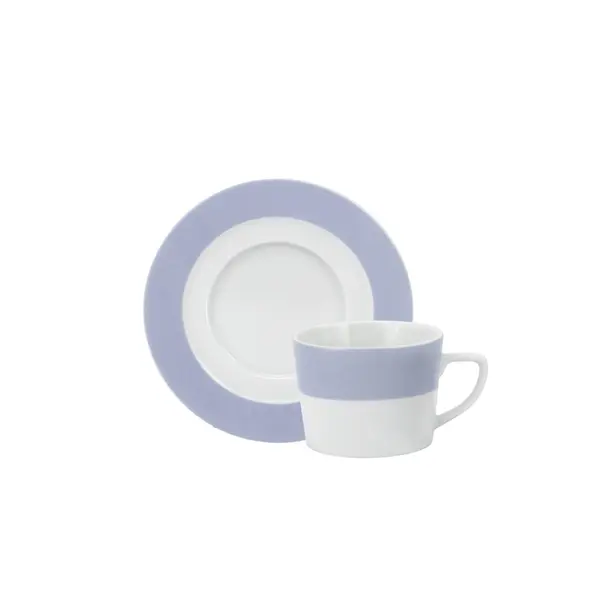 Xícara Chá com Pires 200 ml Porcelana Schmidt - Dec. Matte Azul