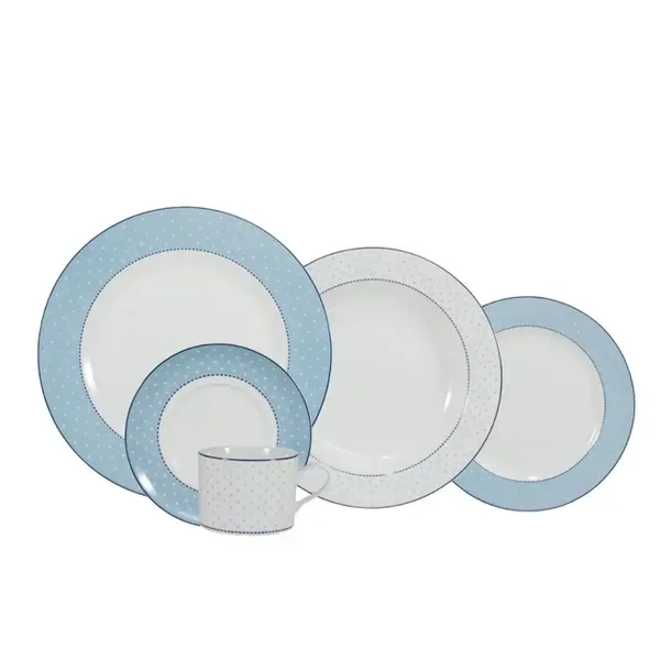 Aparelho Jantar e Chá 20 Peças Porcelana Schmidt - Dec. Maitê 2264