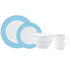 Aparelho com Bowl e Caneca 16 Peças Porcelana Schmidt - Dec. Maitê 2264