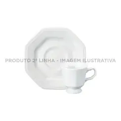 Xícara Chá com Pires Porcelana Schmidt - Mod. Prisma 077 2ª Linha