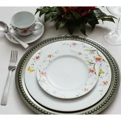 Xícara Chá com Pires 200ml Porcelana Schmidt - Dec. Carmem 2344