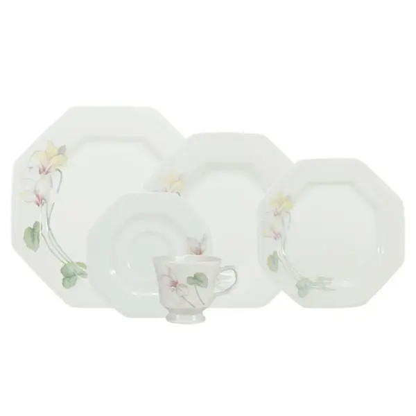 Aparelho Jantar e Chá 20 Peças Porcelana Schmidt - Dec. Encanto E373