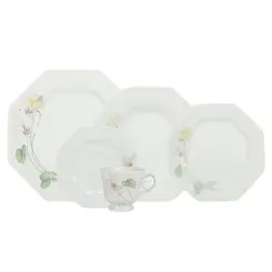 Aparelho Jantar e Chá 20 Peças Porcelana Schmidt - Dec. Encanto E373
